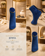 Premium Velvet Foot Jewellery Display Stand with Gold Trim – Black | 9.25 Inch Anklet & Payal Display