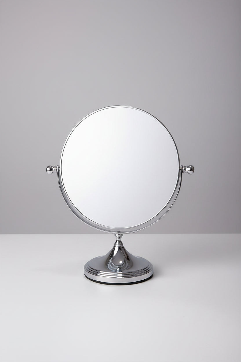 Silver Bead round mirror