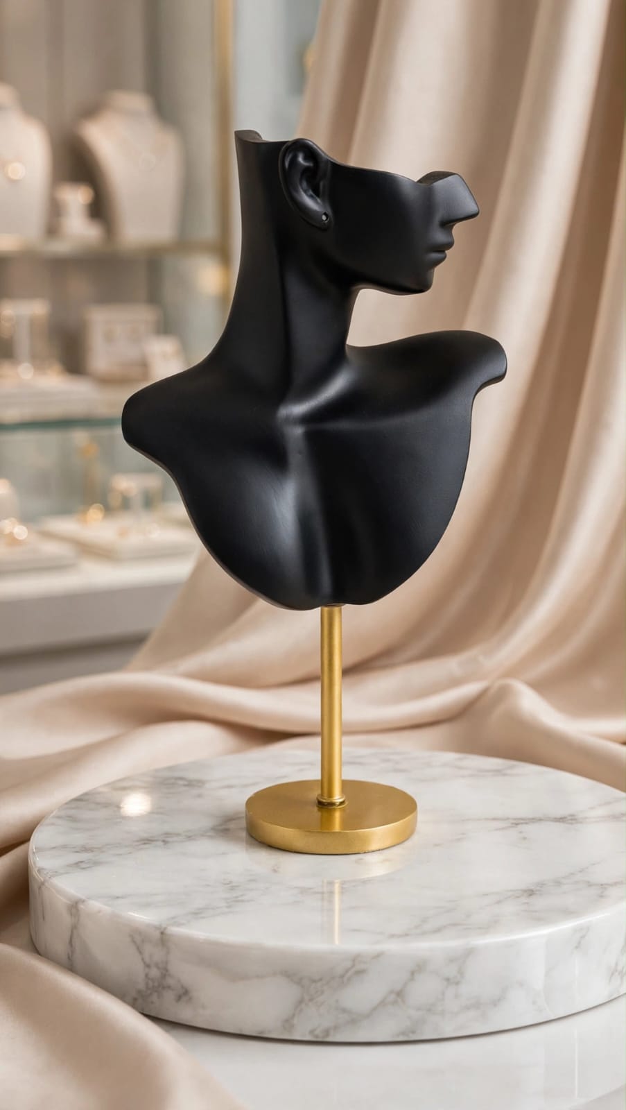 Imported Necklace and Earring Stand with Metal Base - 30_18cm