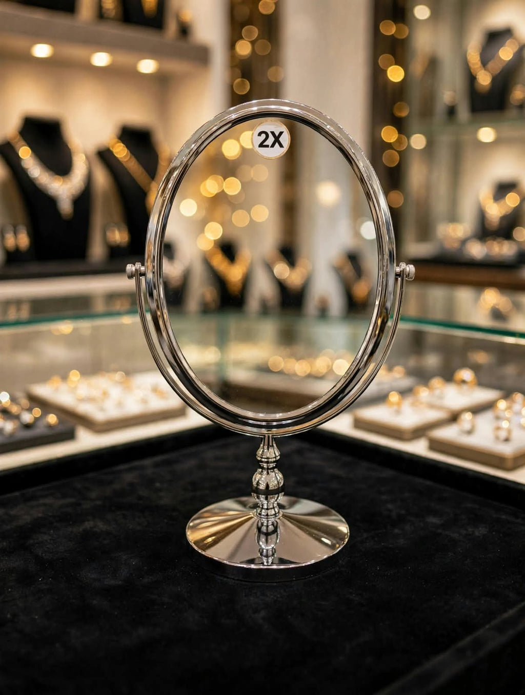 Mirror No. 8 - Double Side Table Mirror (35x23x12 cm) – Muskan Jewel Pack